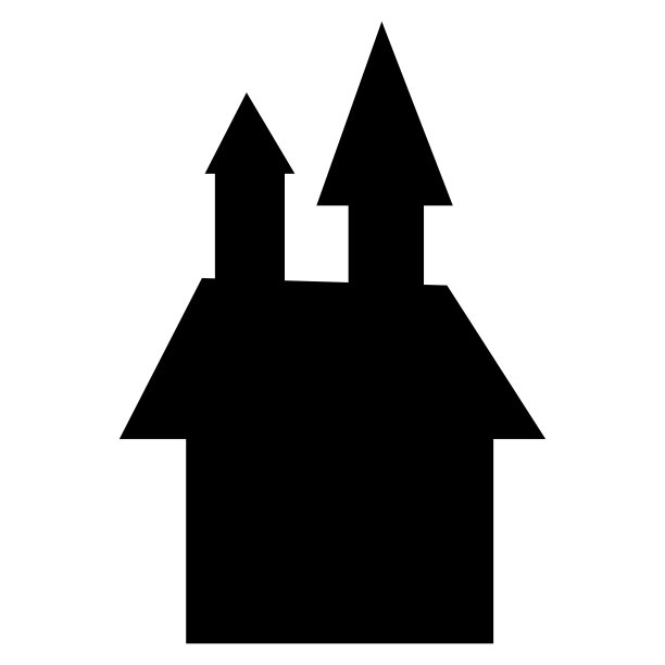 黑色剪影万圣节屋。矢量图图片下载