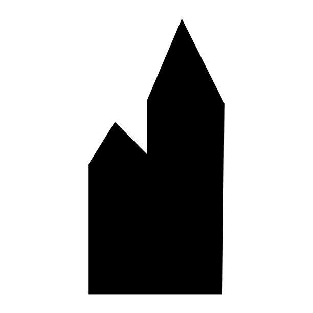 黑色剪影万圣节屋。矢量图图片下载