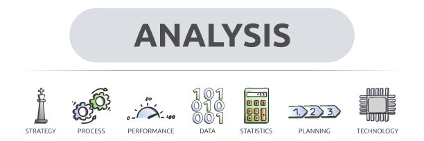 标题为“分析”的插图标语。图片下载