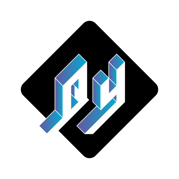 Q和Y -字母或标识。菱形基板上的三维字母。QY - 2个字母的代码。等距字体设计。图片下载