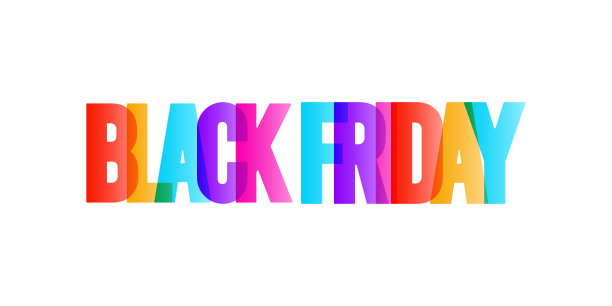 彩色字母字黑色星期五图片下载