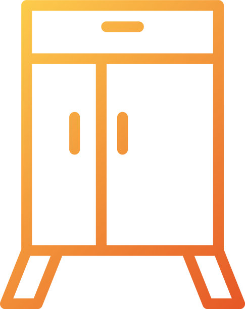 和标志衣柜渐变线条风格图标完美图片下载