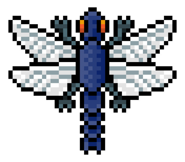 蜻蜓昆虫像素艺术电子游戏图标图片下载