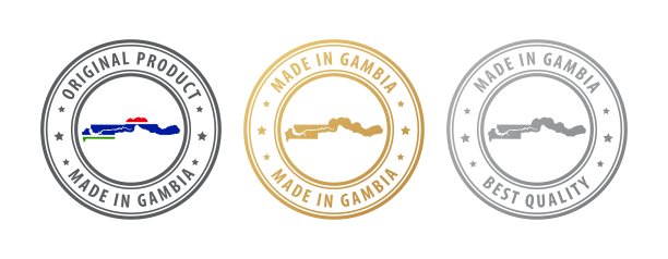 冈比亚制造-一套有地图和旗帜的邮票。最好的质量。原来的产品。图片下载