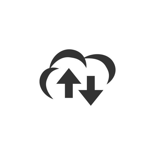 云服务的标志。技术信息的象征。黑白平面图标。图片下载