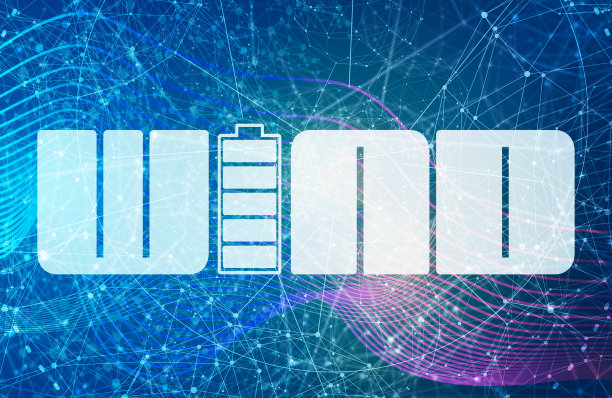 带电池图标的风字。线与点相连的背景图片下载