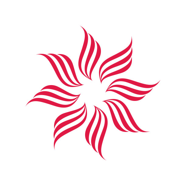 美丽的星形花朵矢量标志图标图片下载