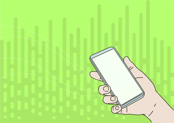 手画手持移动设备与空白图片下载