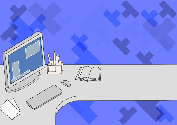 办公室书桌绘图与电脑笔架和图片下载