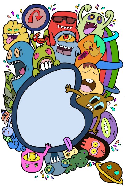 卡通怪物收集。集卡通怪物组图片下载