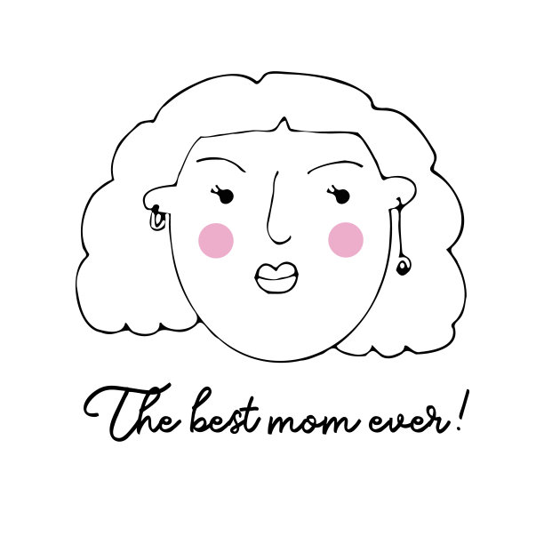 女性角色肖像矢量素材：卡通简约风格，手绘线性面部表情社交网络明信片图片下载