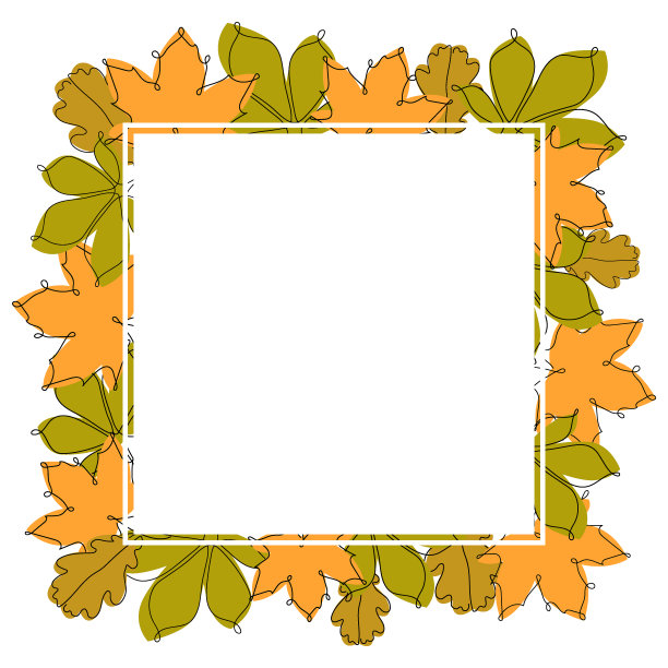 用秋叶作框架。图形和插图图片下载