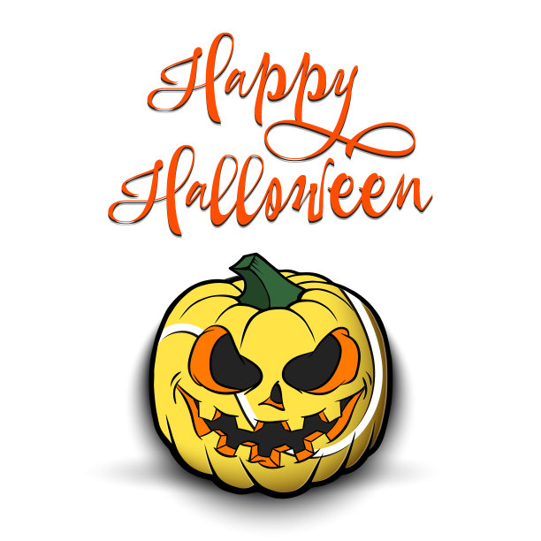 万圣节快乐。南瓜网球图片下载