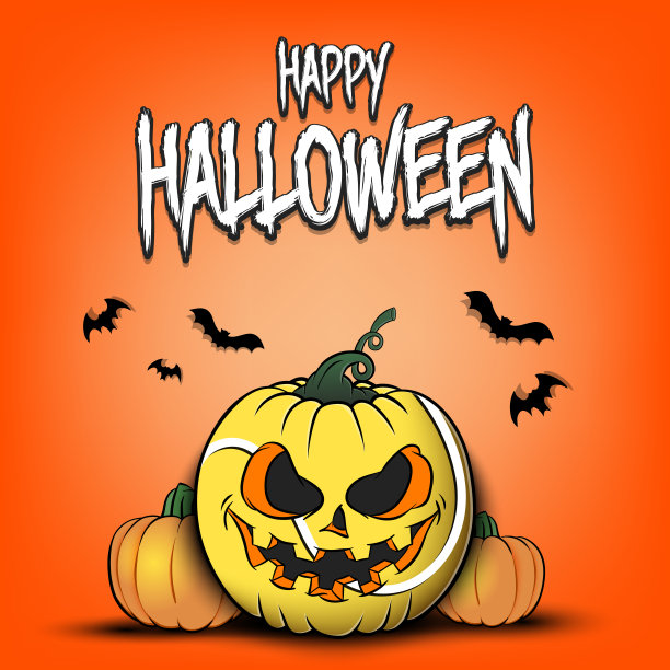 万圣节快乐。南瓜网球图片下载