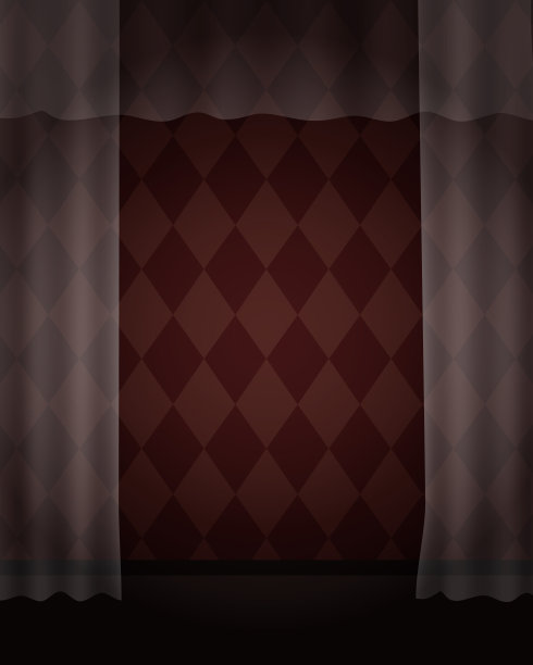 破旧的房间，有垃圾墙纸和透明窗帘图片下载