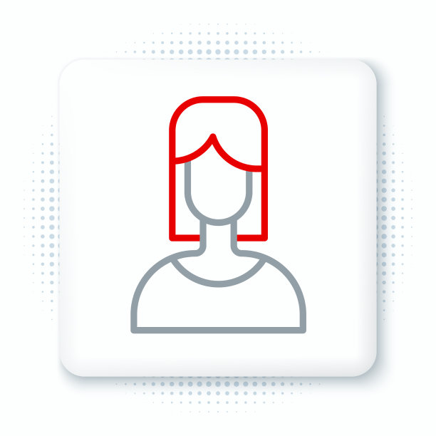 线女性图标孤立在白色背景图片下载