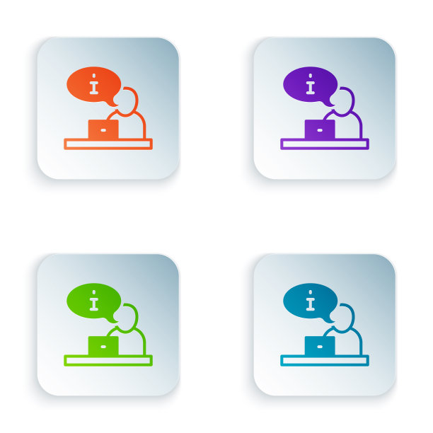 彩色电视报告图标孤立在白色图片下载