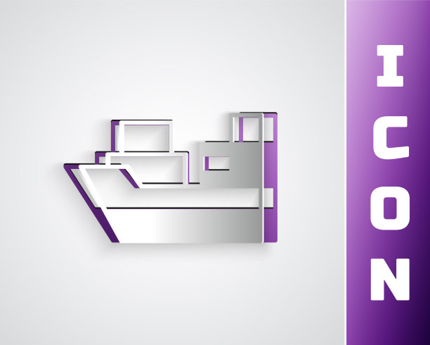 剪纸货轮带纸箱送货服务图片下载