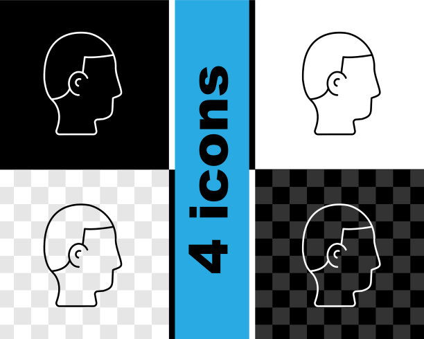 定线发型为男性偶像孤立在黑色图片下载