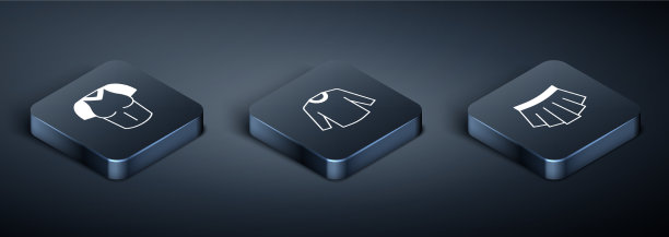 设置等距t恤，裙子和毛衣图标图片下载