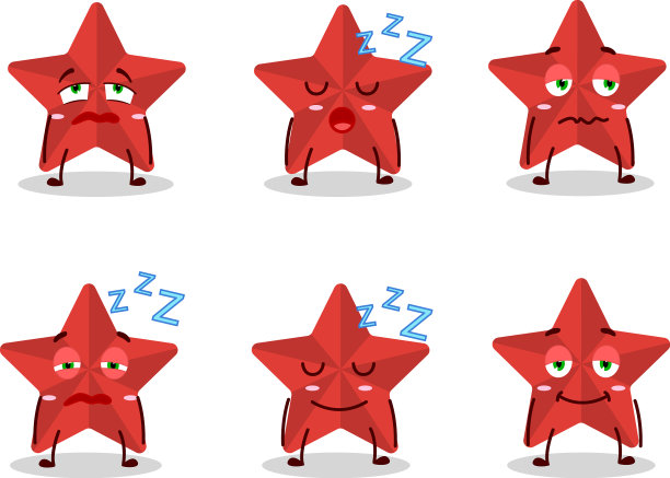 卡通人物新红星带睡意图片下载