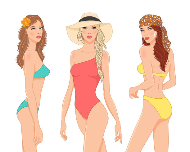 矢量时尚插图的美丽的时尚模型。图片下载