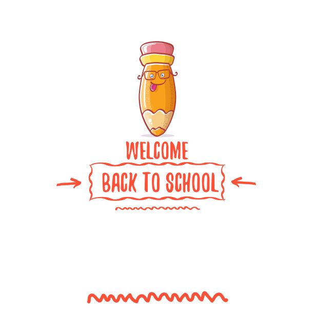 回到学校的横幅或海报与卡通funky图片下载