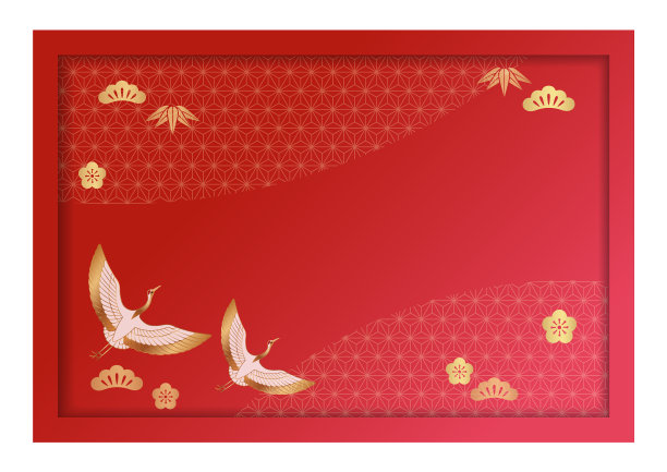 3-d浮雕框架与日本复古图案图片下载