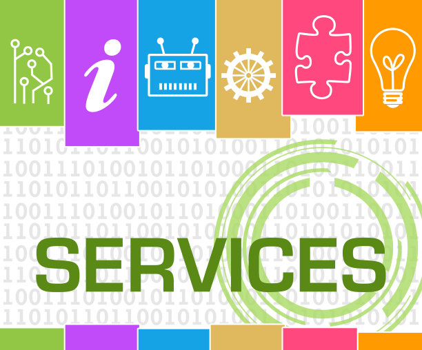 服务彩色二进制条纹AI符号图片下载