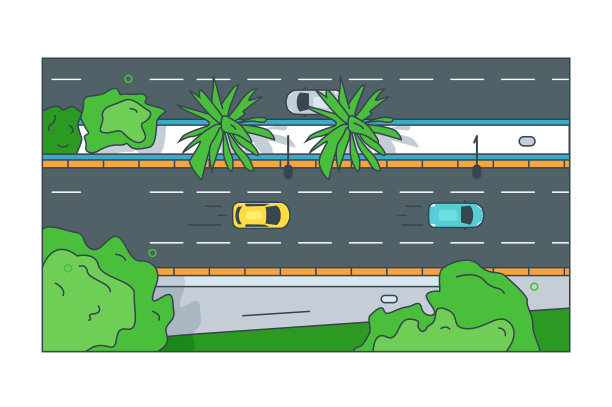 通往市中心的直路，有车图片下载