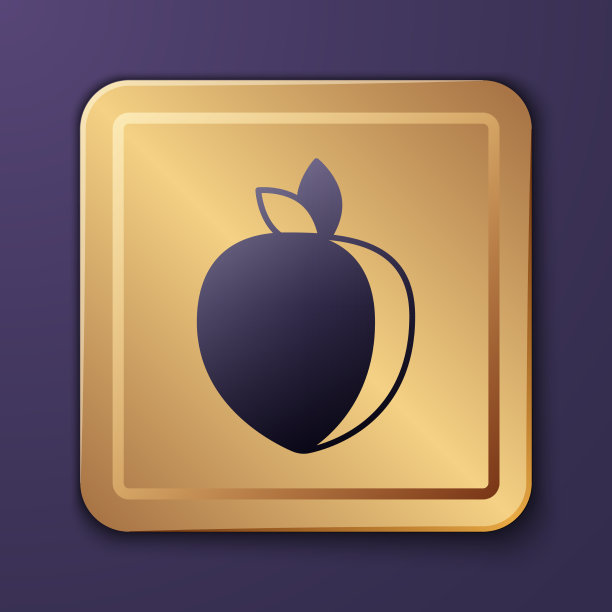 紫李子果实icon孤立在紫色上图片下载