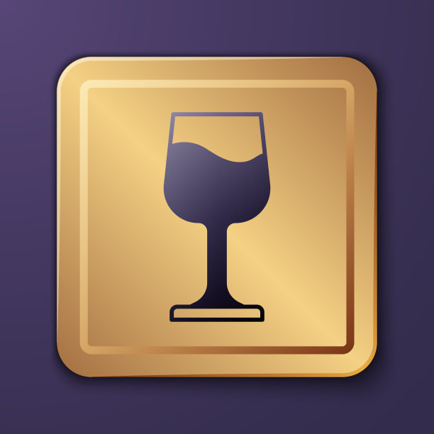紫色酒杯图标孤立在紫色上图片下载