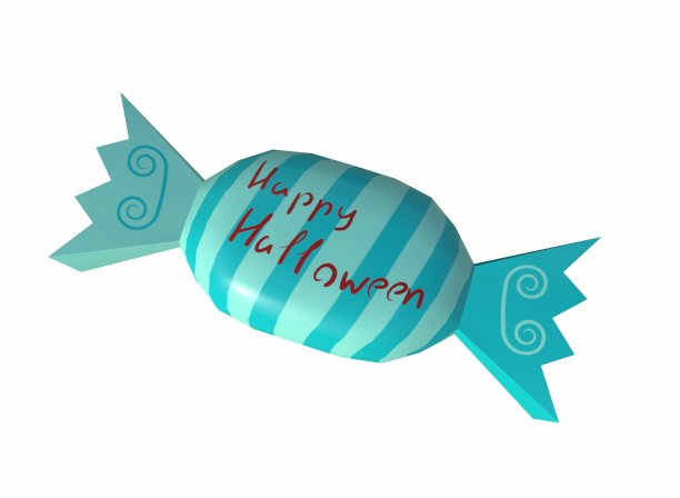 万圣节糖果在白色背景3d渲染图片下载