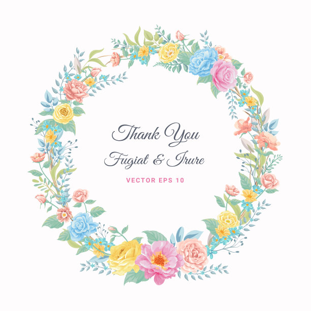 美丽的玫瑰花和植物叶数字绘制插图的爱情婚礼情人节或安排邀请设计贺卡图片下载