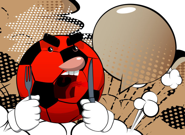 足球拿着刀叉。图片下载