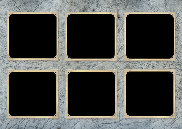 六张复古照片在硬纸板相册页图片下载