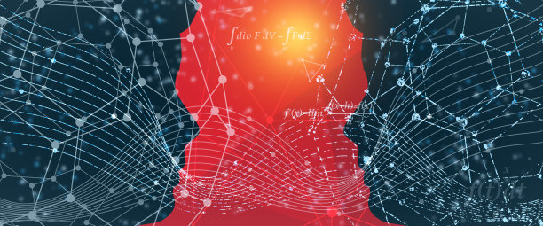 一个男人的头部轮廓。商业和科学中的人际交流图片下载