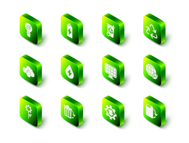 设置电池回收站和回收符号图片下载