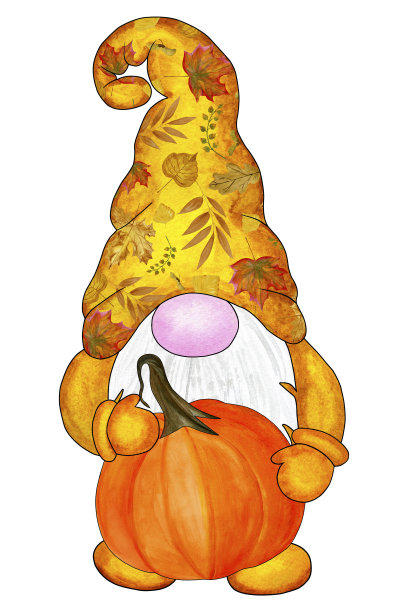 秋天北欧小精灵与南瓜图片下载