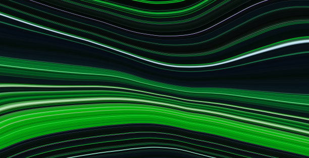 摘要现代暗色背景与数字发光绿波线。创新技术的概念。工业风格的背景。几何形状。现代数字墙纸。极简主义的设计。能量。图片下载