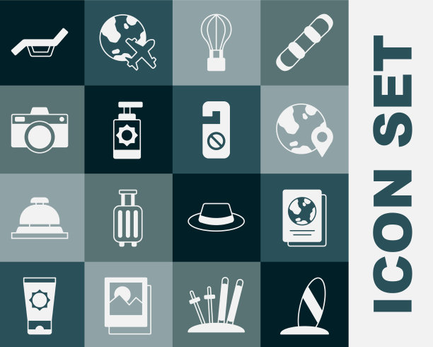 设定冲浪板护照在地球上的位置图片下载