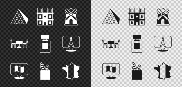 设卢浮宫玻璃金字塔巴黎圣母院图片下载