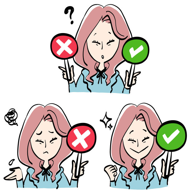 一个有正确答案和十字板的女人图片下载