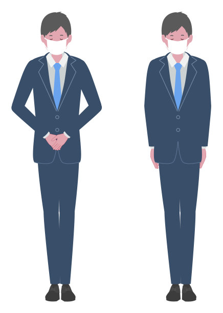 穿着西装戴着面具的人(聪明，鞠躬)图片下载