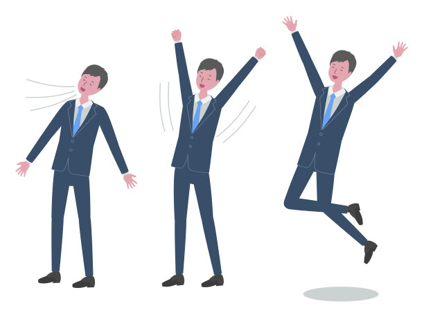 一个西装革履的男人，深呼吸，伸伸懒腰，然后跳下去图片下载