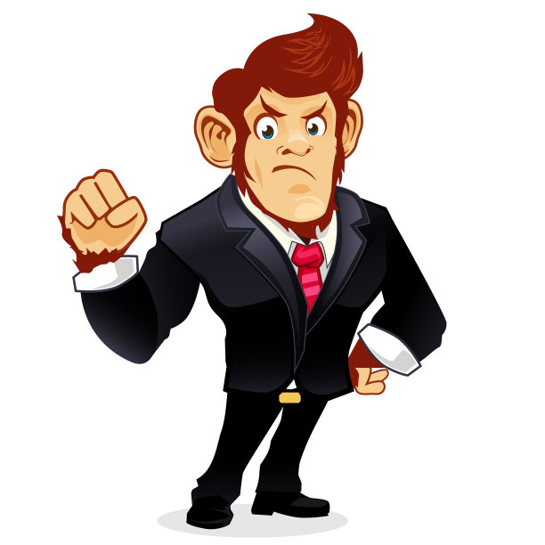 猴子警官吉祥物卡通在图片下载