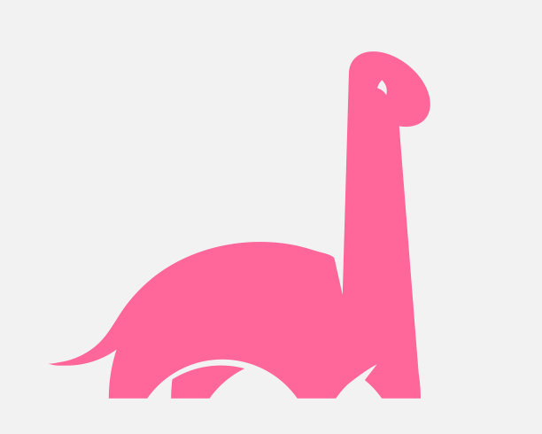 粉红恐龙剪影为标志或印刷可爱图片下载