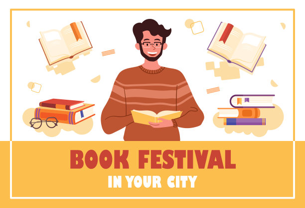 微笑的男主角拿着一本打开的书图片下载