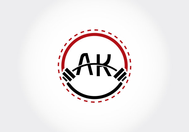 杠铃AK字母图片下载