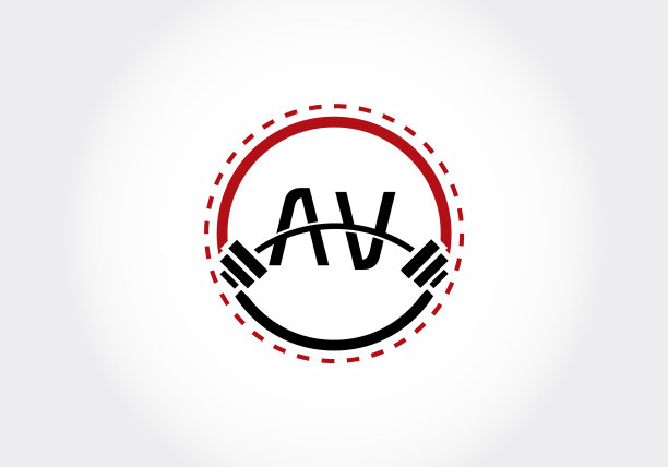 杠铃AV字母标志图片下载